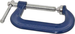 Gibraltar - Regular-Duty 4" Max Opening, 3-1/4" Throat Depth, Forged Steel Standard C-Clamp - 6,200 Lb Capacity, 0" Min Opening, Deep Throat - Top Tool & Supply