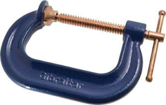 Gibraltar - Regular-Duty 3" Max Opening, 2-3/8" Throat Depth, Forged Steel Standard C-Clamp - 3,500 Lb Capacity, 0" Min Opening, Deep Throat, Copper Plated Screw - Top Tool & Supply