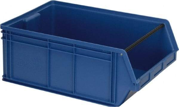 Quantum Storage - 140 Lb. Load Capacity, 29" Deep, Blue Polyethylene Hopper Stacking Bin - 11-7/8" High x 18-3/8" Wide x 29" Long - Top Tool & Supply