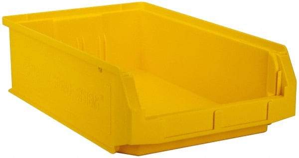 Quantum Storage - 80 Lb. Load Capacity, 19-3/4" Deep, Yellow Polyethylene Hopper Stacking Bin - 5-7/8" High x 12-3/8" Wide x 19-3/4" Long - Top Tool & Supply