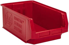 Quantum Storage - 90 Lb. Load Capacity, 19-3/4" Deep, Red Polyethylene Hopper Stacking Bin - 7-7/8" High x 12-3/8" Wide x 19-3/4" Long - Top Tool & Supply