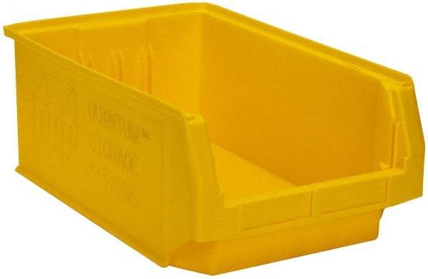 Quantum Storage - 90 Lb. Load Capacity, 19-3/4" Deep, Yellow Polyethylene Hopper Stacking Bin - 7-7/8" High x 12-3/8" Wide x 19-3/4" Long - Top Tool & Supply