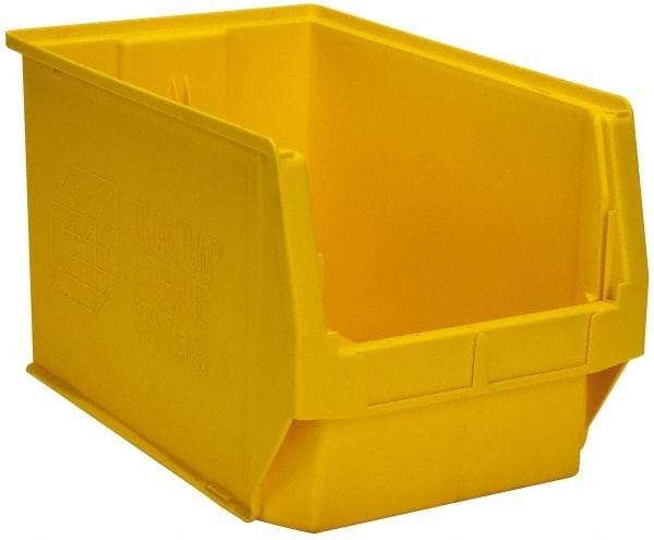 Quantum Storage - 100 Lb. Load Capacity, 19-3/4" Deep, Yellow Polyethylene Hopper Stacking Bin - 11-7/8" High x 12-3/8" Wide x 19-3/4" Long - Top Tool & Supply