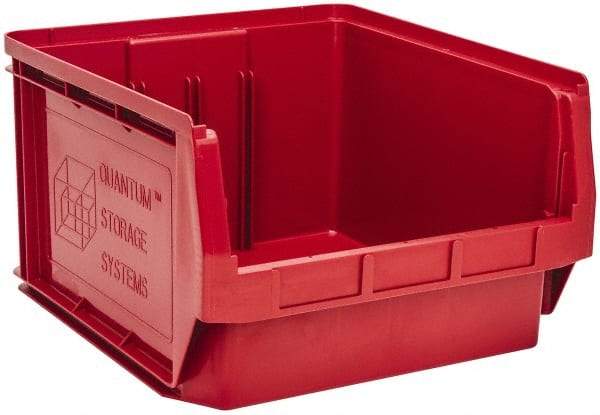 Quantum Storage - 120 Lb. Load Capacity, 19-3/4" Deep, Red Polyethylene Hopper Stacking Bin - 11-7/8" High x 18-3/8" Wide x 19-3/4" Long - Top Tool & Supply