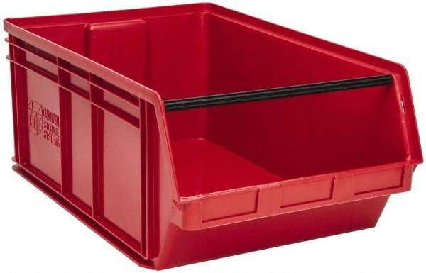 Quantum Storage - 140 Lb. Load Capacity, 29" Deep, Red Polyethylene Hopper Stacking Bin - 11-7/8" High x 18-3/8" Wide x 29" Long - Top Tool & Supply