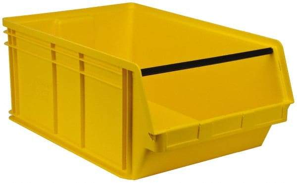 Quantum Storage - 140 Lb. Load Capacity, 29" Deep, Yellow Polyethylene Hopper Stacking Bin - 11-7/8" High x 18-3/8" Wide x 29" Long - Top Tool & Supply