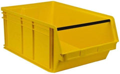 Quantum Storage - 140 Lb. Load Capacity, 29" Deep, Yellow Polyethylene Hopper Stacking Bin - 11-7/8" High x 18-3/8" Wide x 29" Long - Top Tool & Supply