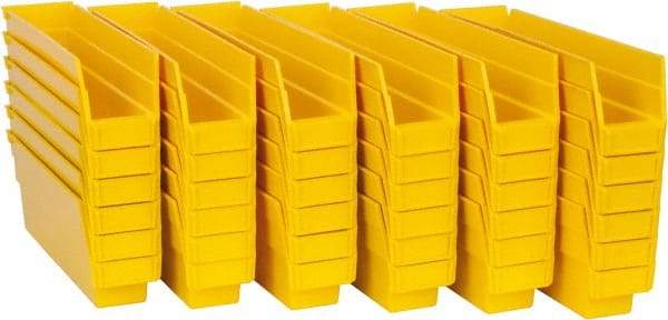 Quantum Storage - 50 Lb. Load Capacity, 11-5/8" Deep, Yellow Polypropylene Hopper Shelf Bin - 4" High x 2-3/4" Wide x 11-5/8" Long - Top Tool & Supply