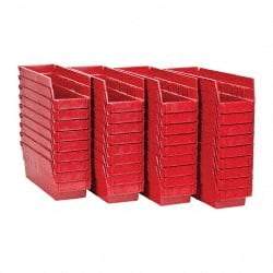 Quantum Storage - 50 Lb. Load Capacity, 11-5/8" Deep, Red Polypropylene Hopper Shelf Bin - 4" High x 4-1/8" Wide x 11-5/8" Long - Top Tool & Supply