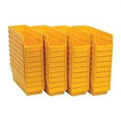 Quantum Storage - 50 Lb. Load Capacity, 11-5/8" Deep, Yellow Polypropylene Hopper Shelf Bin - 4" High x 4-1/8" Wide x 11-5/8" Long - Top Tool & Supply