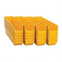 Quantum Storage - 50 Lb. Load Capacity, 17-7/8" Deep, Yellow Polypropylene Hopper Shelf Bin - 4" High x 4-1/8" Wide x 17-7/8" Long - Top Tool & Supply