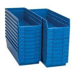 Quantum Storage - 50 Lb. Load Capacity, 17-7/8" Deep, Blue Polypropylene Hopper Shelf Bin - 4" High x 6-5/8" Wide x 17-7/8" Long - Top Tool & Supply