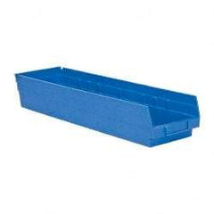 Quantum Storage - 50 Lb. Load Capacity, 23-5/8" Deep, Blue Polypropylene Hopper Shelf Bin - 4" High x 6-5/8" Wide x 23-5/8" Long - Top Tool & Supply