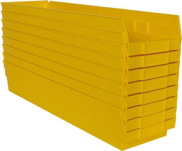 Quantum Storage - 50 Lb. Load Capacity, 23-5/8" Deep, Yellow Polypropylene Hopper Shelf Bin - 4" High x 6-5/8" Wide x 23-5/8" Long - Top Tool & Supply