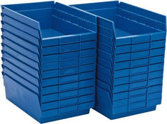 Quantum Storage - 50 Lb. Load Capacity, 11-5/8" Deep, Blue Polypropylene Hopper Shelf Bin - 4" High x 8-3/8" Wide x 11-5/8" Long - Top Tool & Supply