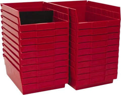 Quantum Storage - 50 Lb. Load Capacity, 11-5/8" Deep, Red Polypropylene Hopper Shelf Bin - 4" High x 8-3/8" Wide x 11-5/8" Long - Top Tool & Supply