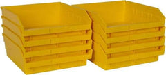 Quantum Storage - 50 Lb. Load Capacity, 11-5/8" Deep, Yellow Polypropylene Hopper Shelf Bin - 4" High x 11-1/8" Wide x 11-5/8" Long - Top Tool & Supply