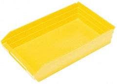 Quantum Storage - 50 Lb. Load Capacity, 23-5/8" Deep, Yellow Polypropylene Hopper Shelf Bin - 4" High x 11-1/8" Wide x 23-5/8" Long - Top Tool & Supply