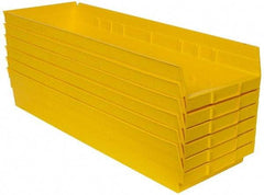 Quantum Storage - 50 Lb. Load Capacity, 23-5/8" Deep, Yellow Polypropylene Hopper Shelf Bin - 4" High x 8-3/8" Wide x 23-5/8" Long - Top Tool & Supply