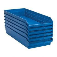 Quantum Storage - 50 Lb. Load Capacity, 23-5/8" Deep, Blue Polypropylene Hopper Shelf Bin - 4" High x 11-1/8" Wide x 23-5/8" Long - Top Tool & Supply