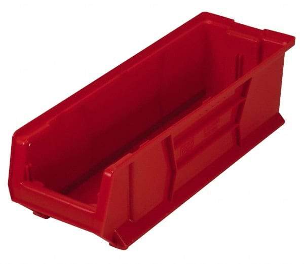 Quantum Storage - 100 Lb. Load Capacity, 23-7/8" Deep, Red Polypropylene Hopper Stacking Bin - 7" High x 8-1/4" Wide x 23-7/8" Long - Top Tool & Supply