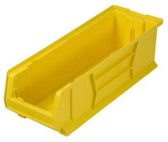 Quantum Storage - 100 Lb. Load Capacity, 23-7/8" Deep, Yellow Polypropylene Hopper Stacking Bin - 7" High x 8-1/4" Wide x 23-7/8" Long - Top Tool & Supply