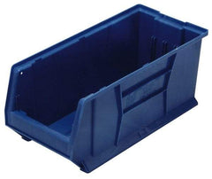 Quantum Storage - 100 Lb. Load Capacity, 23-7/8" Deep, Blue Polypropylene Hopper Stacking Bin - 9" High x 8-1/4" Wide x 23-7/8" Long - Top Tool & Supply