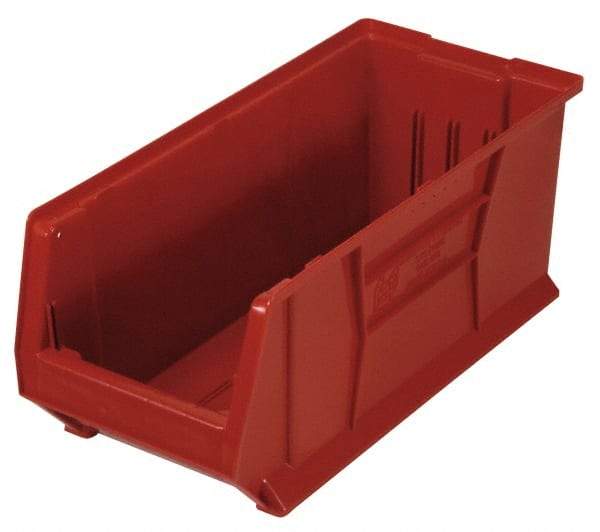 Quantum Storage - 100 Lb. Load Capacity, 23-7/8" Deep, Red Polypropylene Hopper Stacking Bin - 9" High x 8-1/4" Wide x 23-7/8" Long - Top Tool & Supply