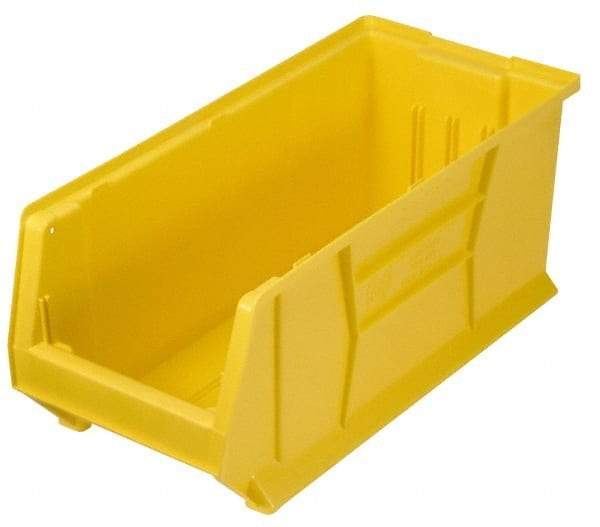 Quantum Storage - 100 Lb. Load Capacity, 23-7/8" Deep, Yellow Polypropylene Hopper Stacking Bin - 9" High x 8-1/4" Wide x 23-7/8" Long - Top Tool & Supply