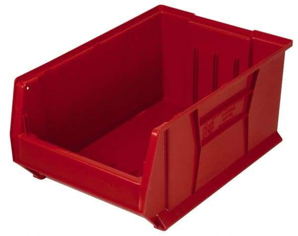 Quantum Storage - 100 Lb. Load Capacity, 23-7/8" Deep, Red Polypropylene Hopper Stacking Bin - 7" High x 11" Wide x 23-7/8" Long - Top Tool & Supply