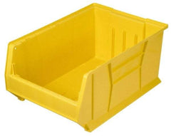 Quantum Storage - 100 Lb. Load Capacity, 23-7/8" Deep, Yellow Polypropylene Hopper Stacking Bin - 7" High x 11" Wide x 23-7/8" Long - Top Tool & Supply