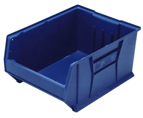 Quantum Storage - 100 Lb. Load Capacity, 23-7/8" Deep, Blue Polypropylene Hopper Stacking Bin - 12" High x 18-1/4" Wide x 23-7/8" Long - Top Tool & Supply