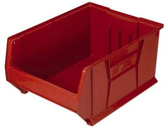 Quantum Storage - 100 Lb. Load Capacity, 23-7/8" Deep, Red Polypropylene Hopper Stacking Bin - 12" High x 18-1/4" Wide x 23-7/8" Long - Top Tool & Supply