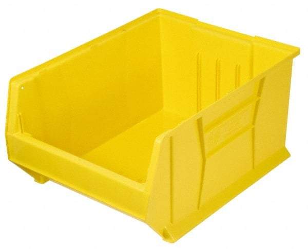 Quantum Storage - 100 Lb. Load Capacity, 23-7/8" Deep, Yellow Polypropylene Hopper Stacking Bin - 12" High x 18-1/4" Wide x 23-7/8" Long - Top Tool & Supply