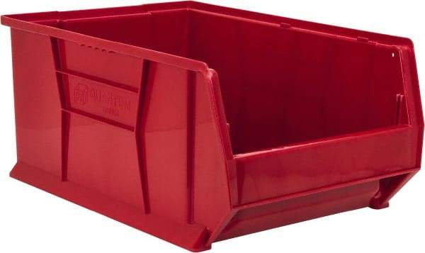 Quantum Storage - 100 Lb. Load Capacity, 23-7/8" Deep, Red Polypropylene Hopper Stacking Bin - 11" High x 16-1/2" Wide x 23-7/8" Long - Top Tool & Supply