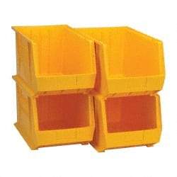 Quantum Storage - 75 Lb. Load Capacity, 18" Deep, Yellow Polypropylene Hopper Stacking Bin - 10" High x 11" Wide x 18" Long - Top Tool & Supply