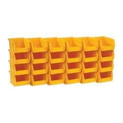 Quantum Storage - 10 Lb. Load Capacity, 5-3/8" Deep, Yellow Polypropylene Hopper Stacking Bin - 3" High x 4-1/8" Wide x 5-3/8" Long - Top Tool & Supply