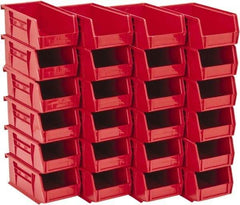 Quantum Storage - 10 Lb. Load Capacity, 7-3/8" Deep, Red Polypropylene Hopper Stacking Bin - 3" High x 4-1/8" Wide x 7-3/8" Long - Top Tool & Supply