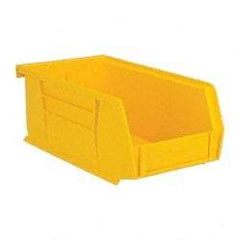 Quantum Storage - 10 Lb. Load Capacity, 7-3/8" Deep, Yellow Polypropylene Hopper Stacking Bin - 3" High x 4-1/8" Wide x 7-3/8" Long - Top Tool & Supply