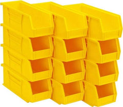 Quantum Storage - 30 Lb. Load Capacity, 10-7/8" Deep, Yellow Polypropylene Hopper Stacking Bin - 4" High x 4-1/8" Wide x 10-7/8" Long - Top Tool & Supply