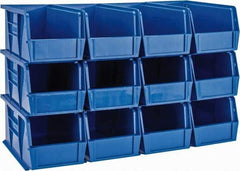 Quantum Storage - 30 Lb. Load Capacity, 10-7/8" Deep, Blue Polypropylene Hopper Stacking Bin - 5" High x 5-1/2" Wide x 10-7/8" Long - Top Tool & Supply