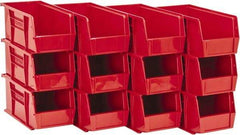 Quantum Storage - 30 Lb. Load Capacity, 10-7/8" Deep, Red Polypropylene Hopper Stacking Bin - 5" High x 5-1/2" Wide x 10-7/8" Long - Top Tool & Supply