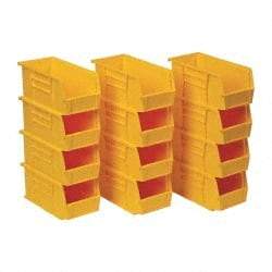 Quantum Storage - 30 Lb. Load Capacity, 10-7/8" Deep, Yellow Polypropylene Hopper Stacking Bin - 5" High x 5-1/2" Wide x 10-7/8" Long - Top Tool & Supply