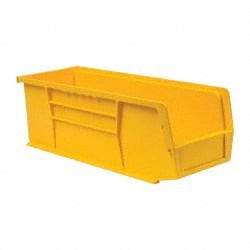 Quantum Storage - 50 Lb. Load Capacity, 14-3/4" Deep, Yellow Polypropylene Hopper Stacking Bin - 5" High x 5-1/2" Wide x 14-3/4" Long - Top Tool & Supply