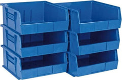 Quantum Storage - 50 Lb. Load Capacity, 10-7/8" Deep, Blue Polypropylene Hopper Stacking Bin - 5" High x 11" Wide x 10-7/8" Long - Top Tool & Supply