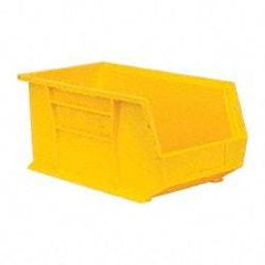 Quantum Storage - 60 Lb. Load Capacity, 14-3/4" Deep, Yellow Polypropylene Hopper Stacking Bin - 7" High x 8-1/4" Wide x 14-3/4" Long - Top Tool & Supply