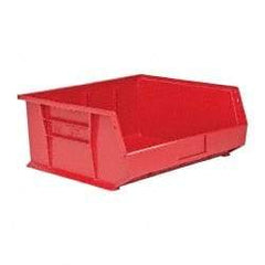 Quantum Storage - 75 Lb. Load Capacity, 14-3/4" Deep, Red Polypropylene Hopper Stacking Bin - 7" High x 16-1/2" Wide x 14-3/4" Long - Top Tool & Supply