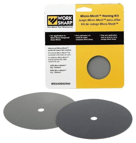 Work Sharp - 6 Inch Outside Diameter 2 Piece Micro Mesh Hone Kit - Micromesh Grit, Work Sharp 3000 Machine Compatible - Top Tool & Supply