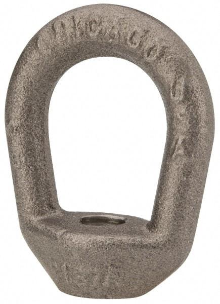 Gibraltar - 1,240 Lb Capacity, 3/8-16 Thread, Self Colored, Carbon Steel Regular Duty Lifting Eye Nut - Grade C-1030, 2-1/16" High, 1" Inside & 1-5/8" Outside Eye Diam, 1-5/8" Bell/Base Width - Top Tool & Supply