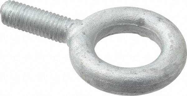 Gibraltar - 2,600 Lb Capacity, Forged Steel, 1/2-13 Thread, Fixed Lifting Eye Bolt - Fully Threaded, 1-1/2" Shank, 1-1/2" Thread Length, No Shoulder - Top Tool & Supply